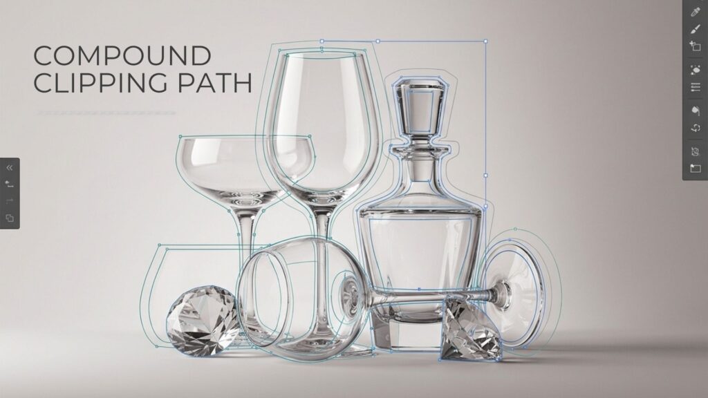 Compound clipping paths are used for objects that have overlapping elements or embedded transparencies