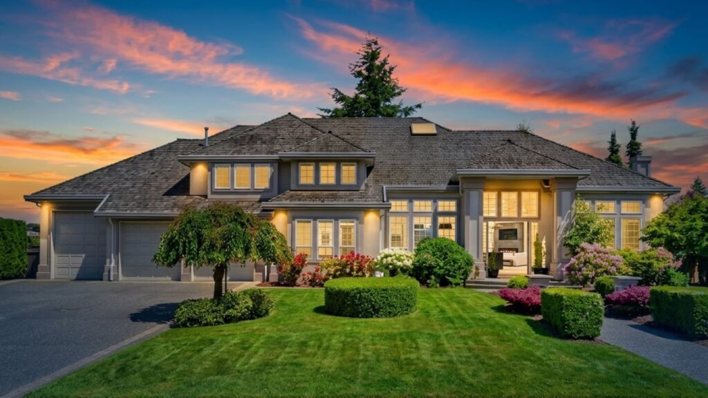 Real estate photo with HDR blending and sky replacement.
