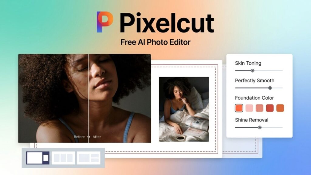 Car Photo Editing Guide: Professional Results With Free Online Apps 9 Pixelcut Free AI Photo Editor interface displaying before-and-after comparison tools
