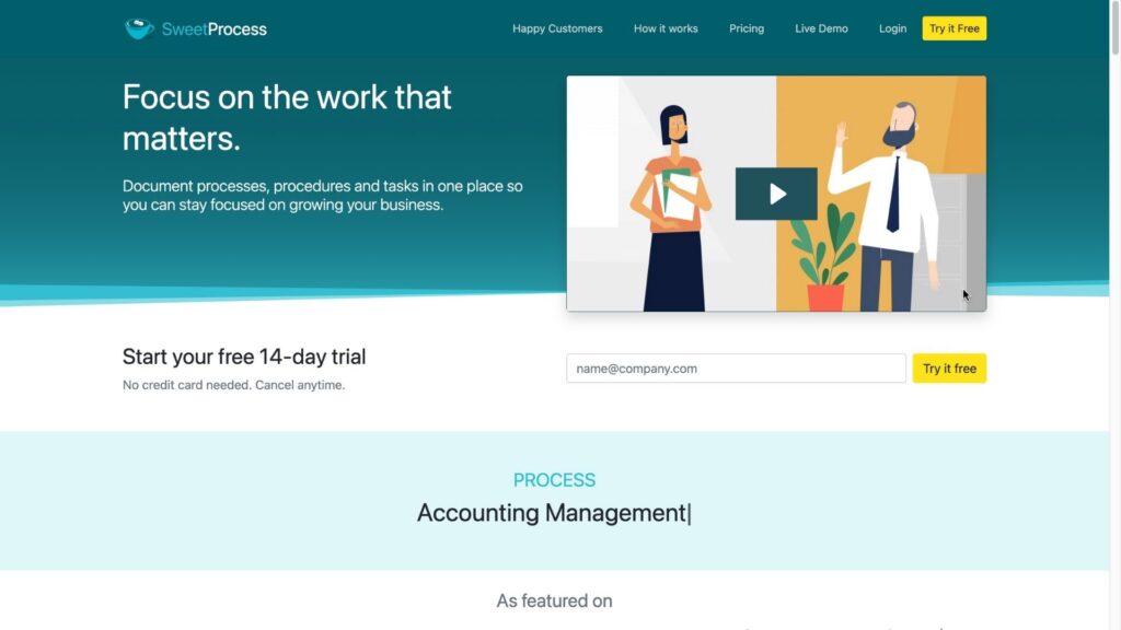 SweetProcess is a process documentation software free