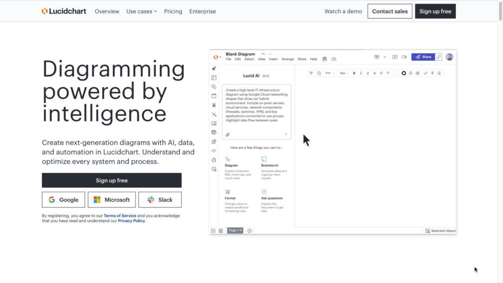 Lucidchart is a business process documentation software 