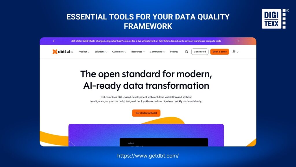 dbt labs data quality framework tool