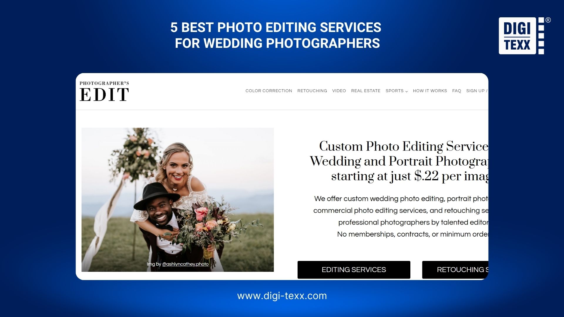 Photographer's Edit offers photo editing services for wedding photographers