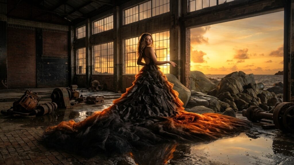 Adding depth in fashion photo composition