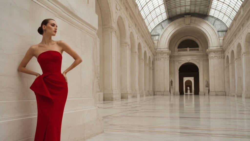 High-fashion editorial photo composition