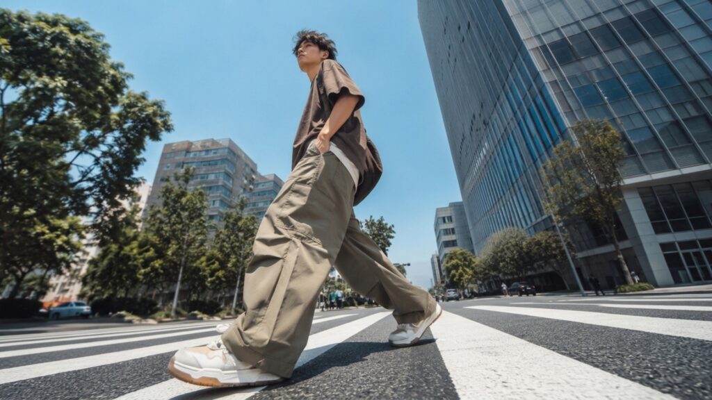 Edgy streetwear fashion photo composition