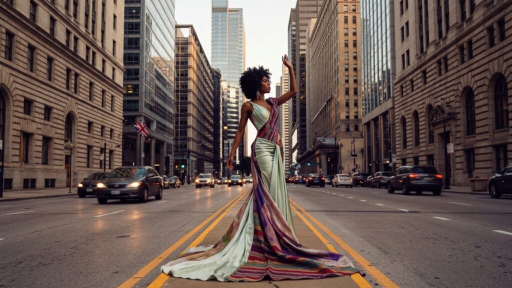 Leading lines in fashion photo composition