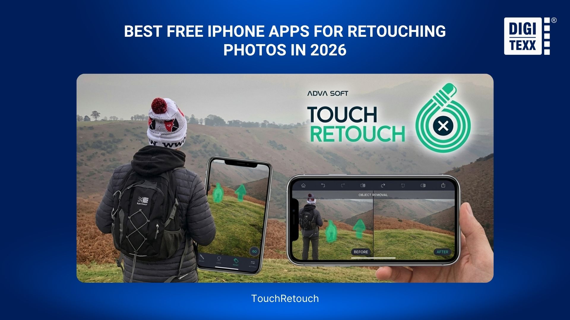How To Retouch Photos On iPhone – Best Free Apps For iOS 8 TouchRetouch object removal on iPhone screen.