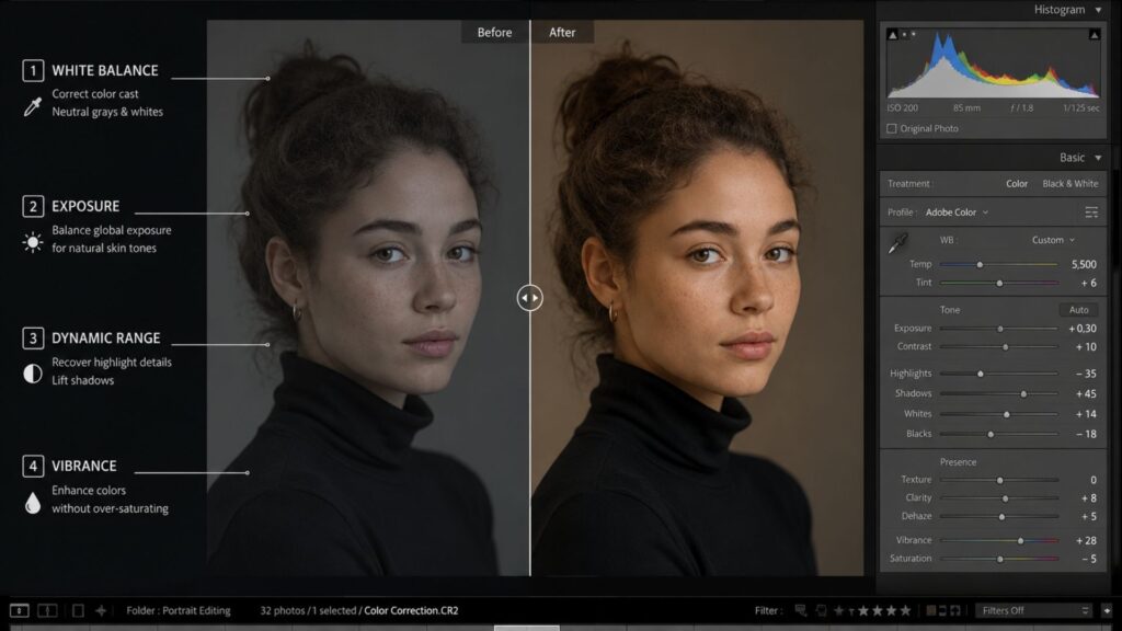 mastering color correction and global exposure is the mandatory foundation