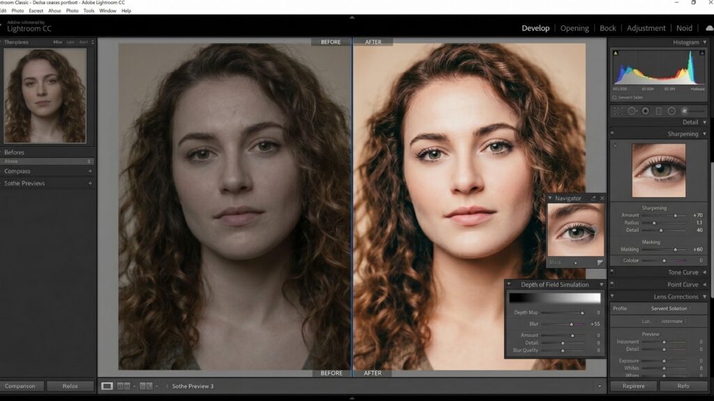 sharpening and blurring will direct the viewer’s eye as they move through the photo