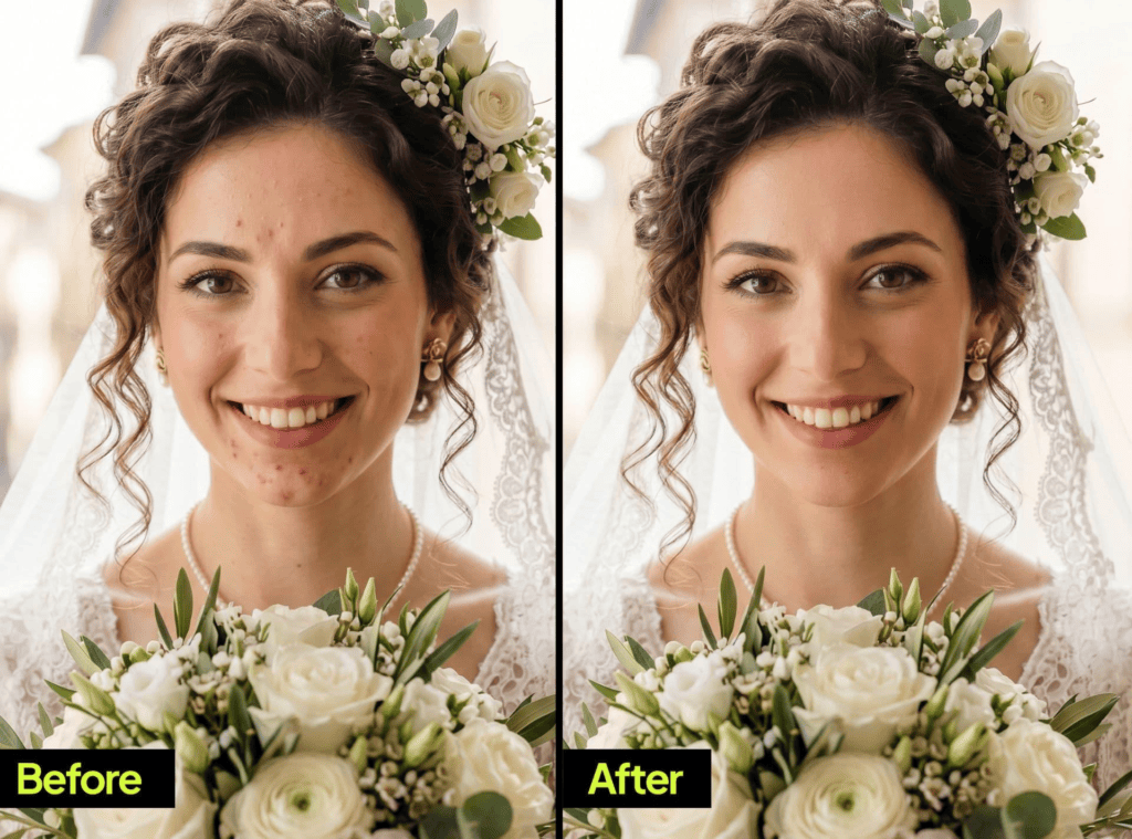 how to sync skin-tone retouching across a large wedding gallery