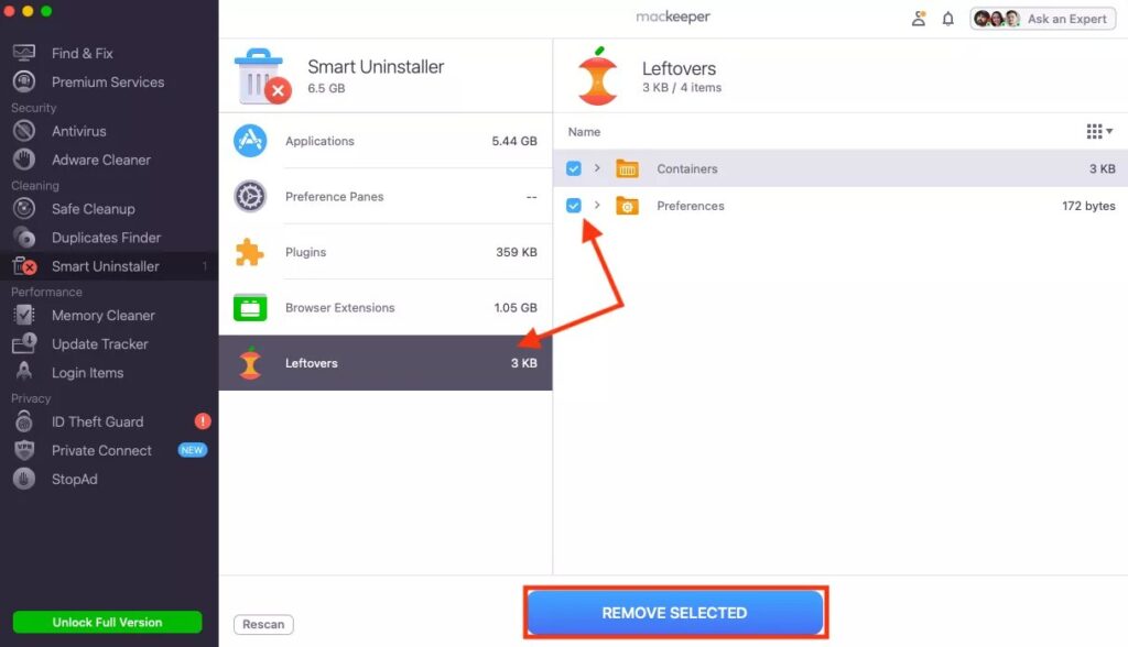 Remove leftover files from uninstalled apps on Mac