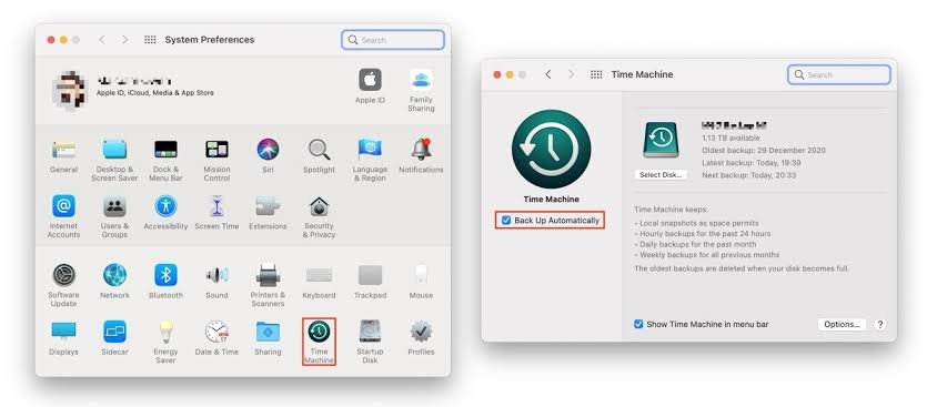Manage Time Machine settings on Mac