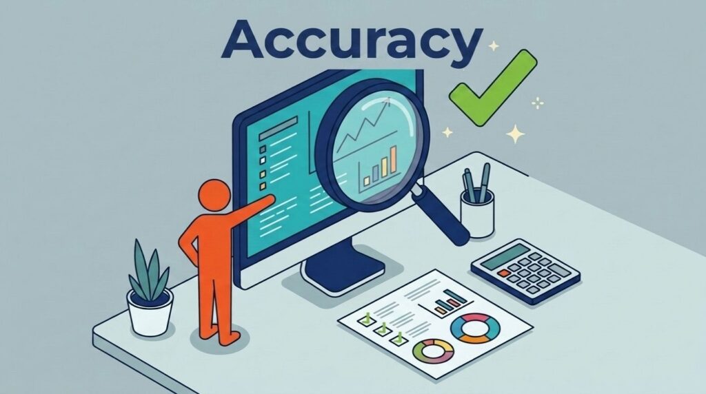 Illustration of data accuracy dimension validation.