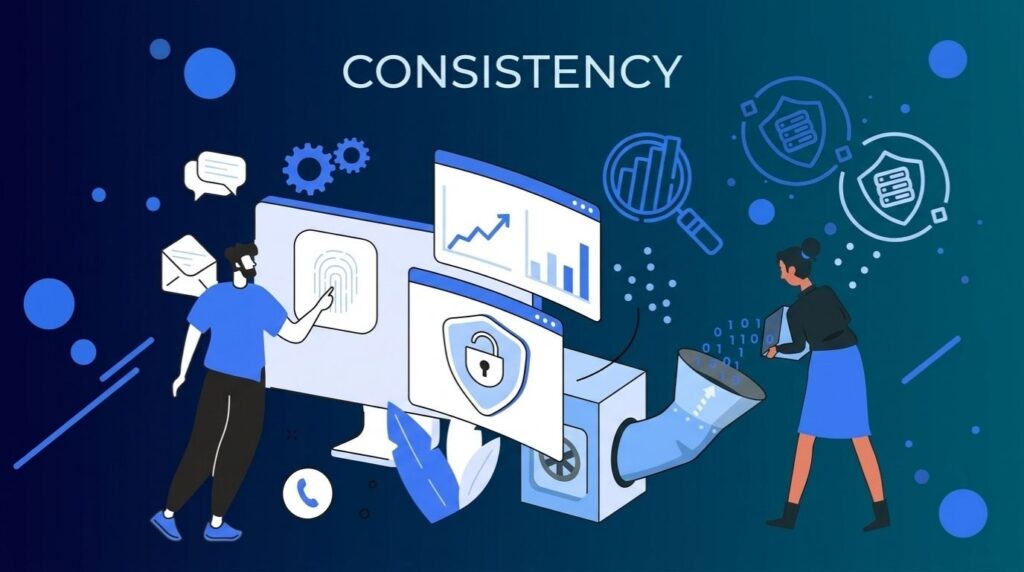 Illustration of data consistency across systems.