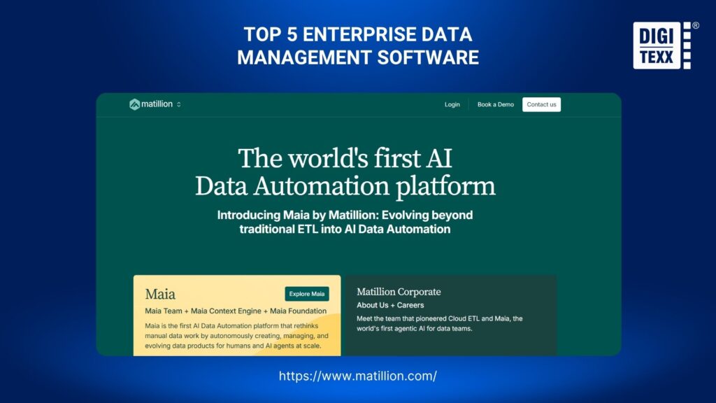 Matillion platform for enterprise data management. 