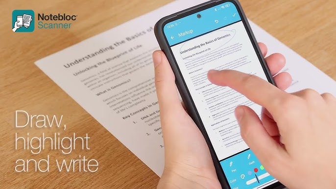 Notebloc document scanning interface