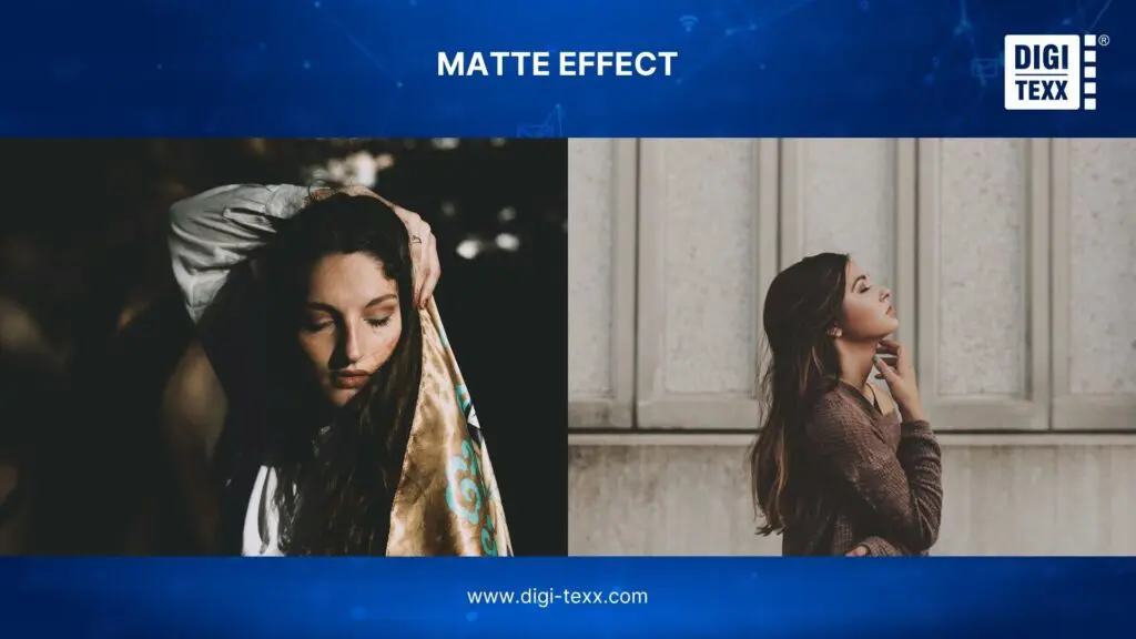 Matte effect style of photo editing