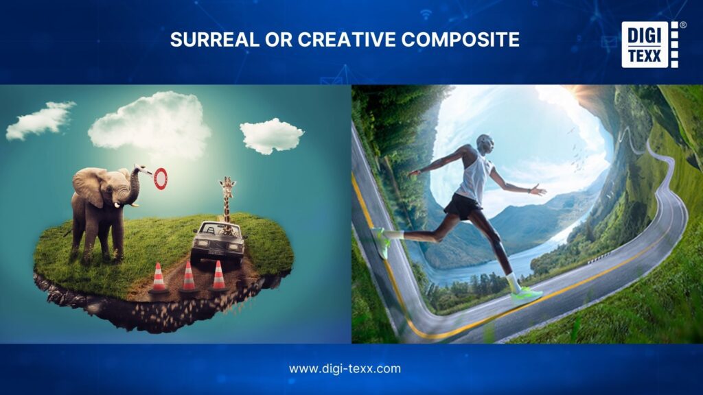 Surreal creative composite style of photo editing.