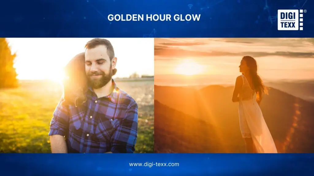 Golden hour glow style of photo editing
