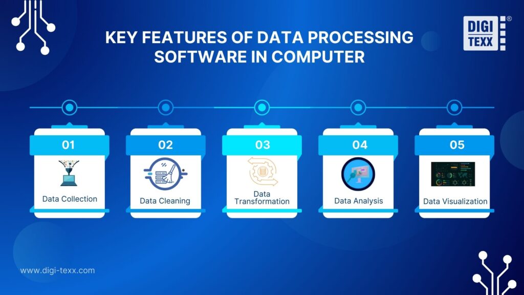 The key features of data processing software in computer