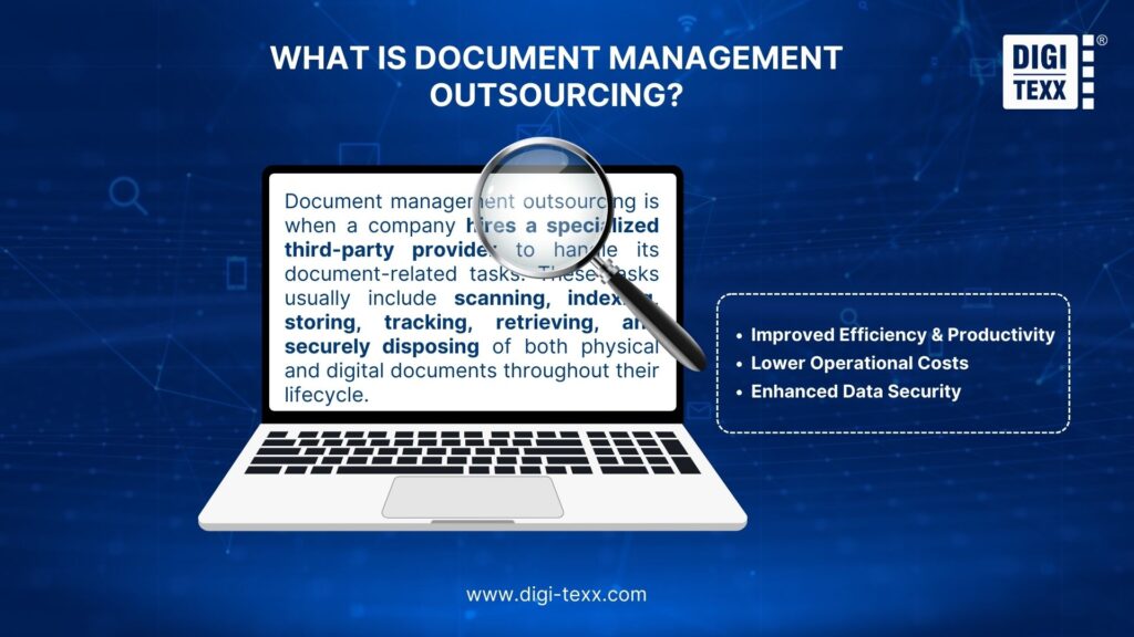 Outsourcing document management helps businesses manage records efficiently, securely, and cost-effectively