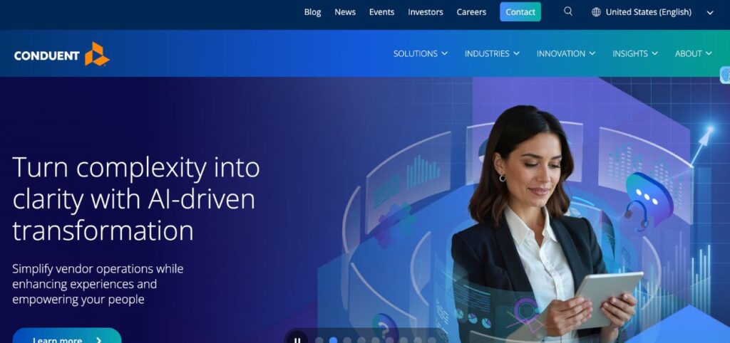 Conduent data entry outsourcing company providing transaction processing and document management services