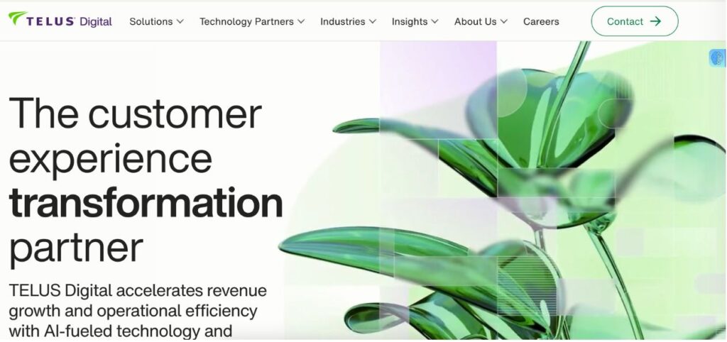 TELUS Digital data services provider offering AI data annotation and outsourced data processing solutions