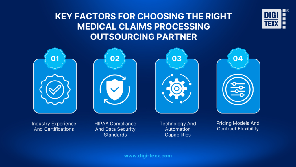 Key factors for choosing the right medical claims processing outsourcing partner