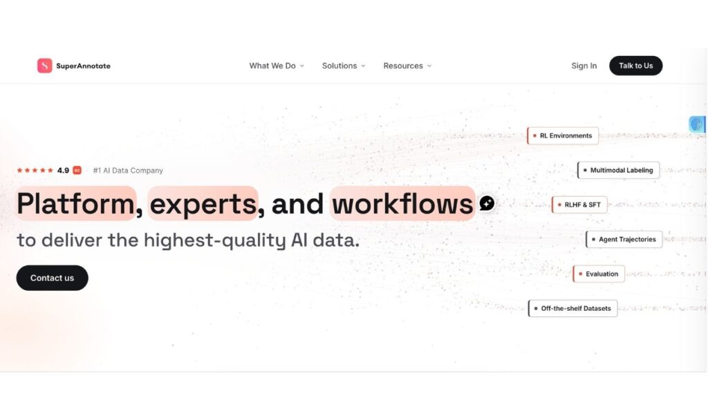 SuperAnnotate enterprise data annotation platform for image, video, LiDAR and AI training data