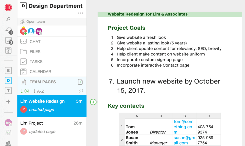 Samepage business document management software with team collaboration and project management