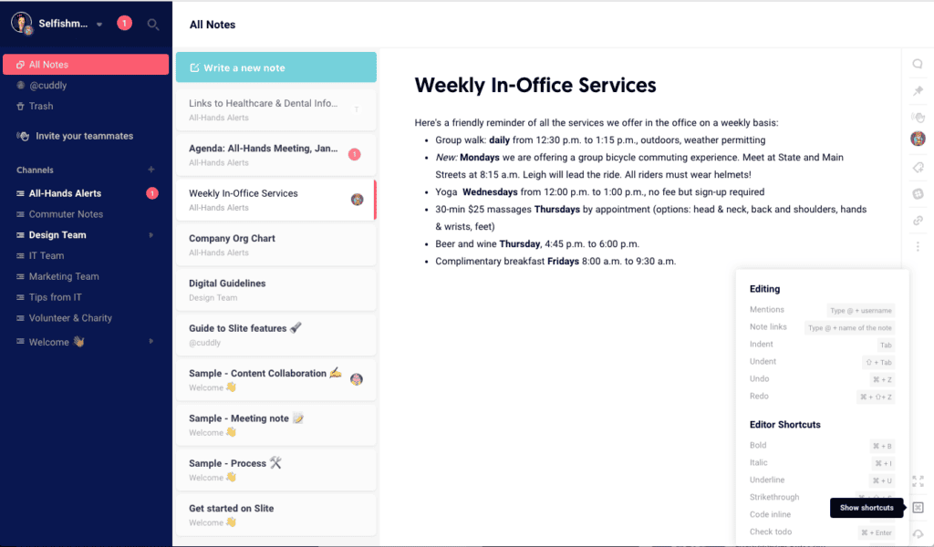 Slite digital document management systems for collaborative knowledge documentation