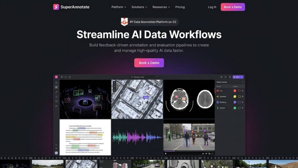 SuperAnnotate platform is a data labeling service provider tool