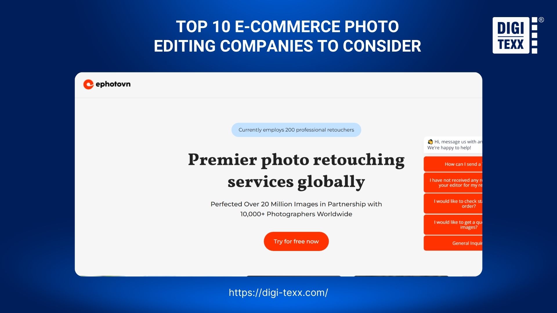 EPhotoVN provides an e-commerce photo editing service