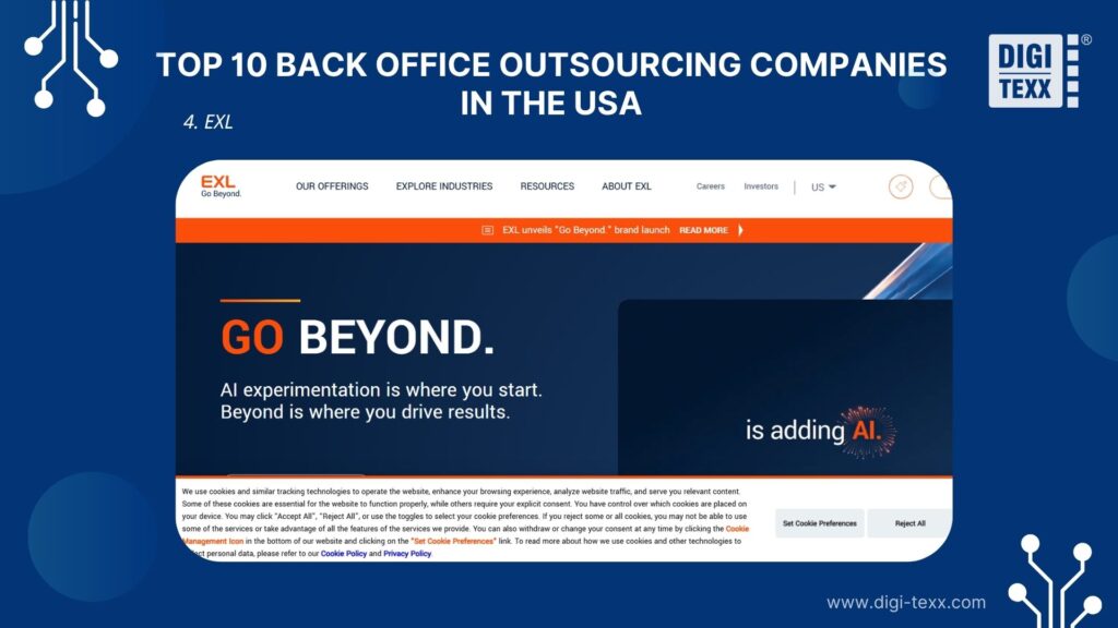EXL is a back office outsourcing company