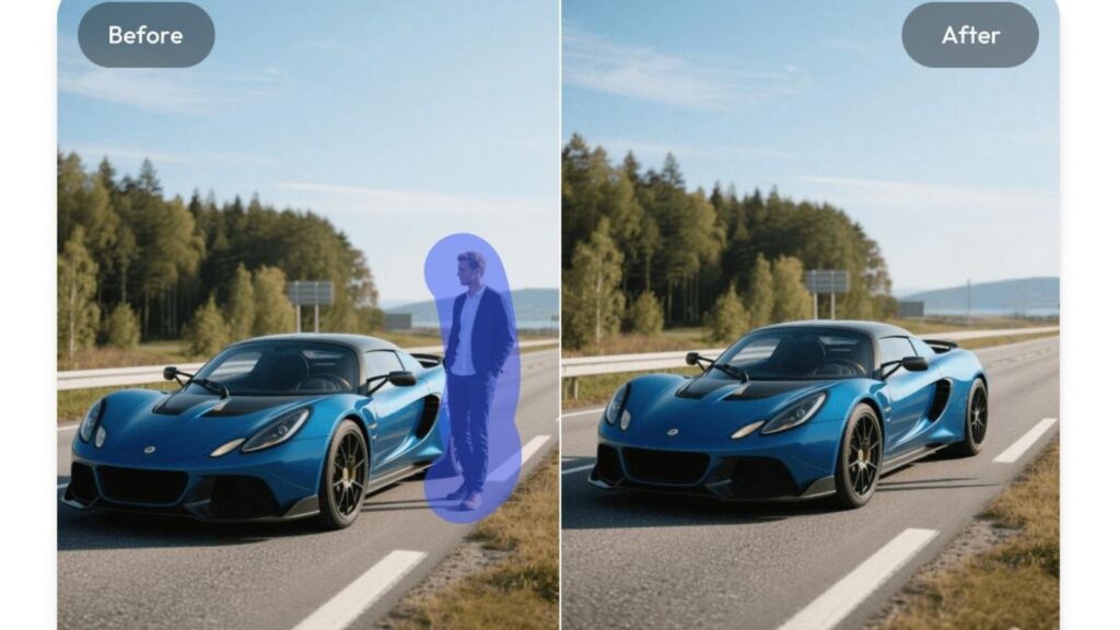 Car Photo Editing: Complete Guide To Professional Vehicle Photos 8 Object removal in professional car photo editing