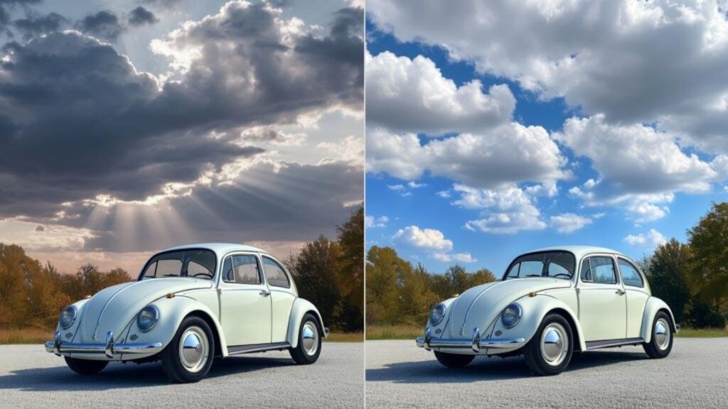 Car Photo Editing: Complete Guide To Professional Vehicle Photos 10 Sky replacement in car photo editing