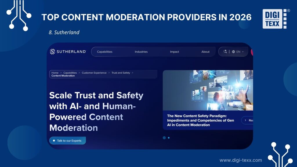 content moderation services by Sutherland