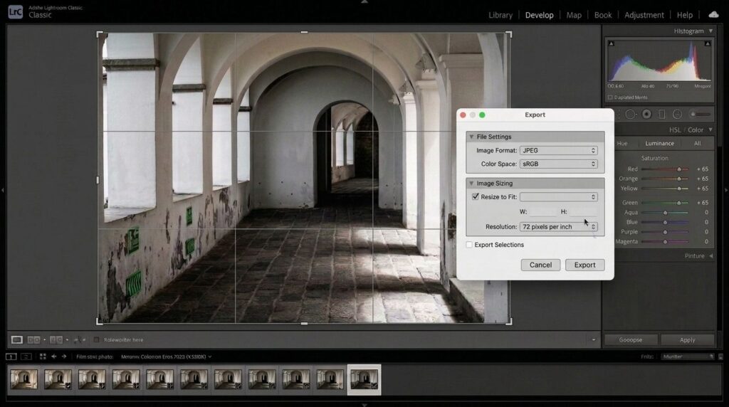 Edit Photos In Lightroom Online Free: Quick Guide For Beginners 2026 9 Crop and export settings to edit photos in Lightroom