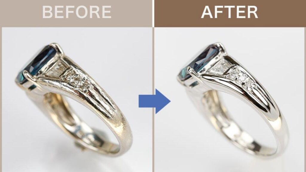 Removing dust and scratches from a jewelry photo