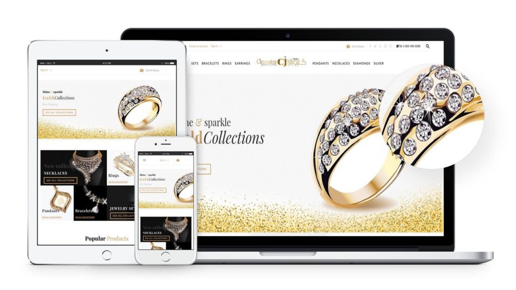 Optimized jewelry product images across multiple devices