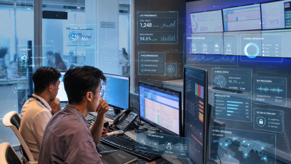 A hybrid customer service combines the speed of AI with the empathy and problem-solving skills of human agents