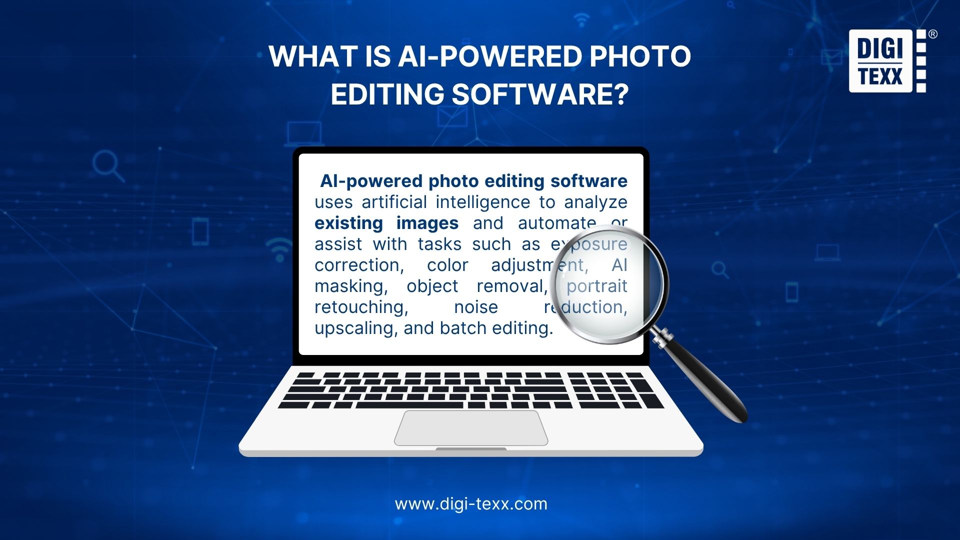 AI-powered photo editing software definition