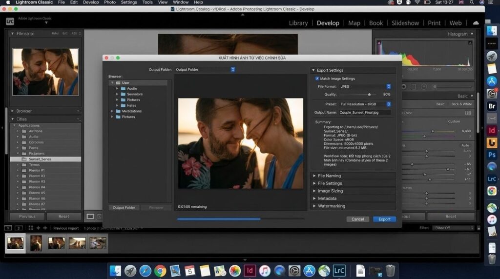 Exporting images in AI photo editing software