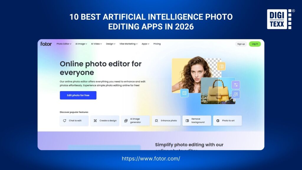 Fotor artificial intelligence photo editing app