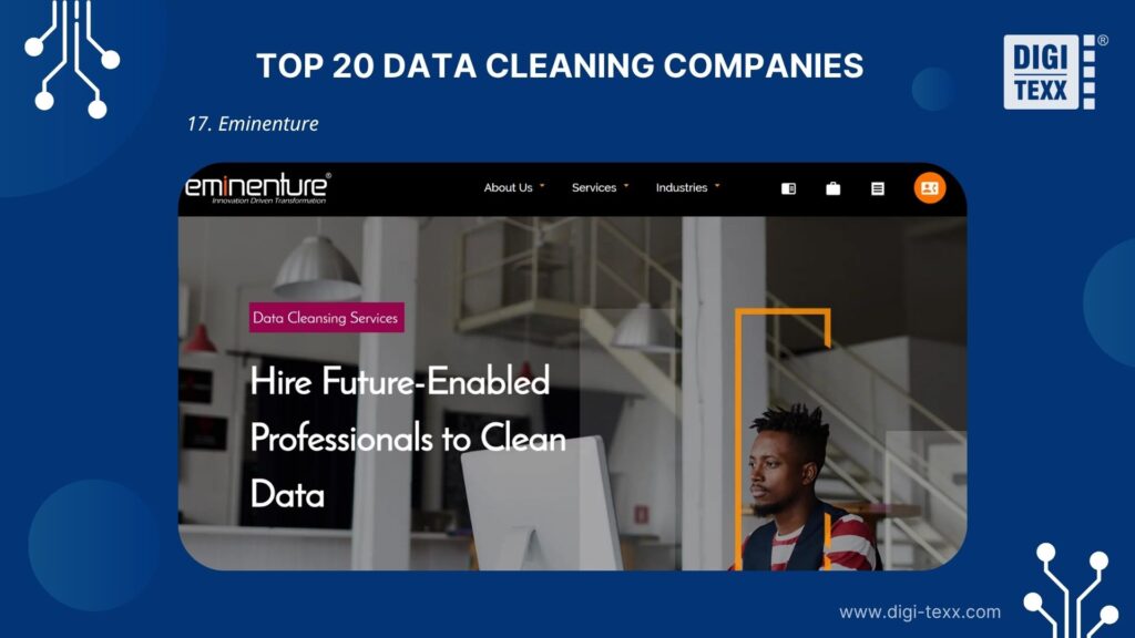 Eminenture team validating and deduplicating CRM and B2B records
