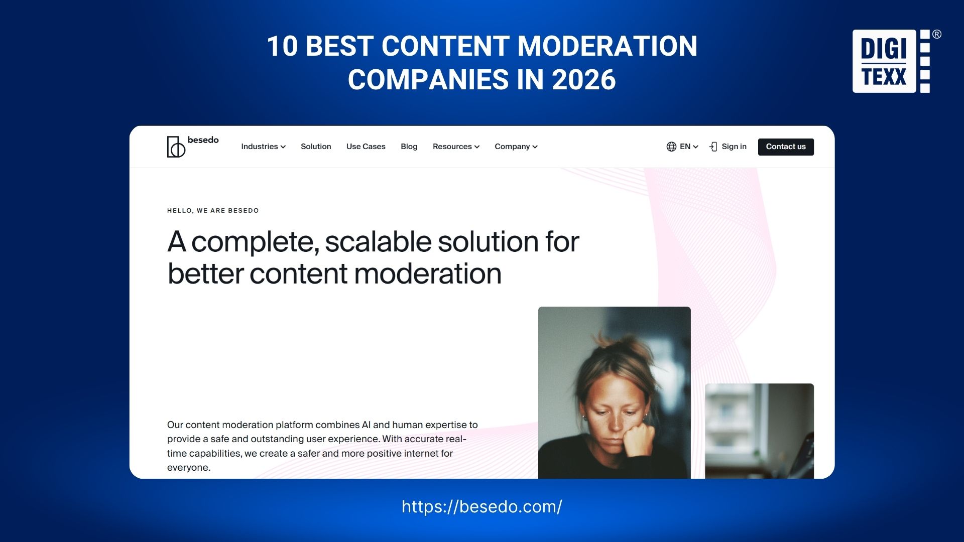 Besedo content moderation company website