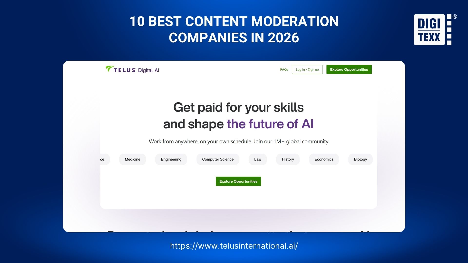 TELUS Digital content moderation website