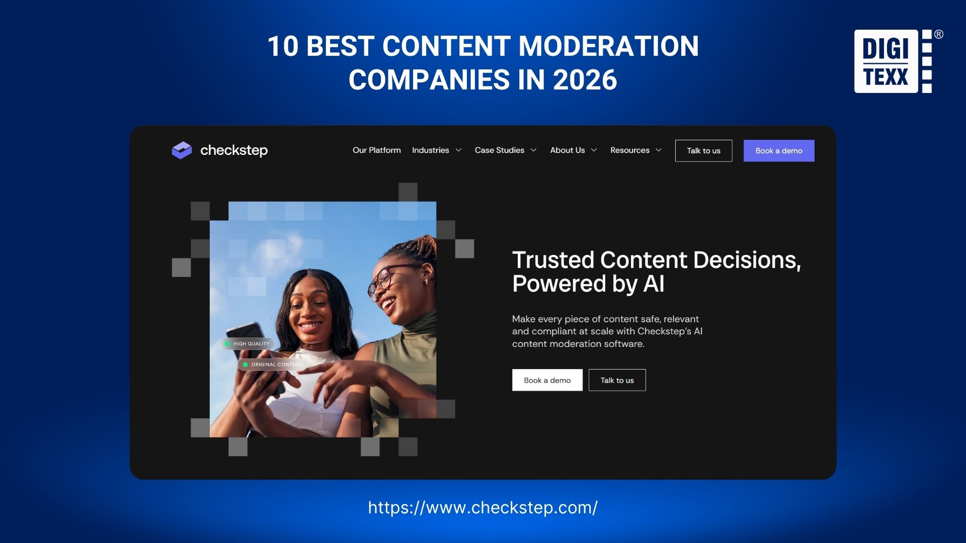 Checkstep AI content moderation company website