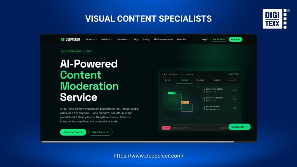 DeepCleer multimodal content moderation platform